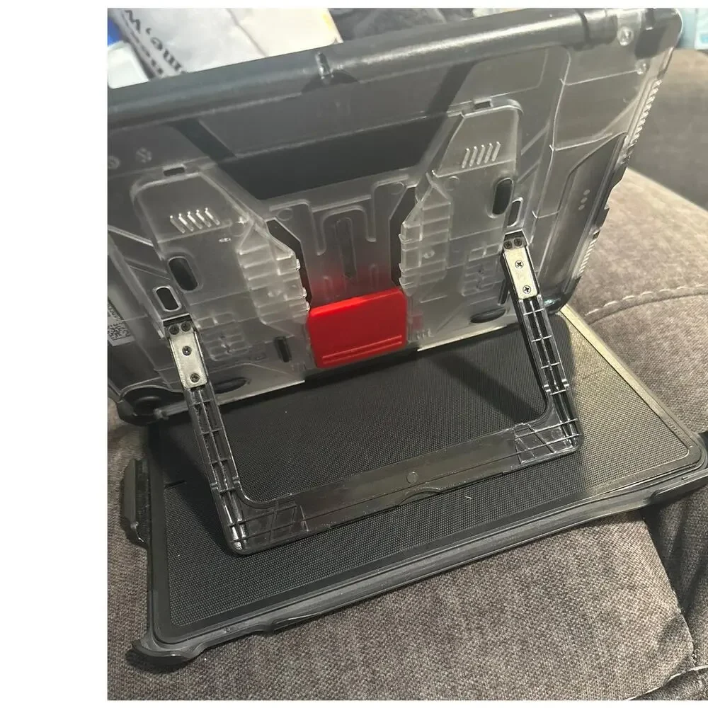 PIVOT by FlyBoys Black and Clear iPad Case w/ Red clip